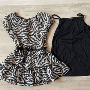 George girls ruffle Zebra sheer with liner shirt